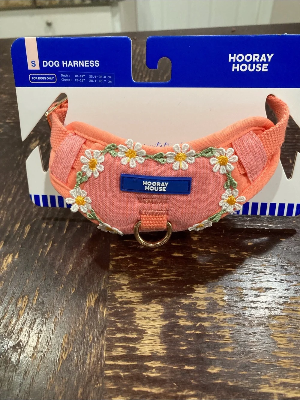 Coral Daisy Embroidered Dog Harness